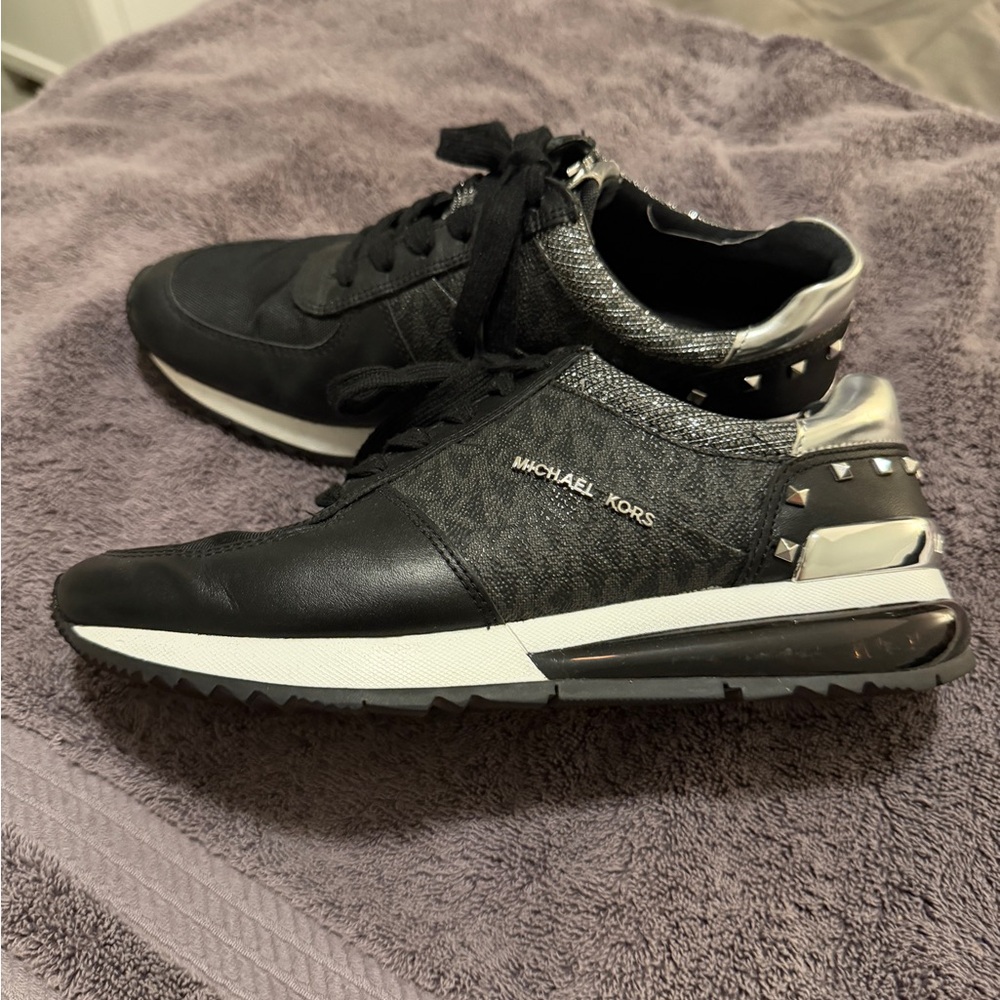 Michael Kors Black & Silver Men's Studded Runner Sneakers